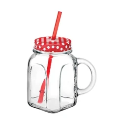 Кружка Pasabahce Homemade 450 мл, стекло, с крышкой/с трубочкой, прозрачный Кружка Pasabahce Homemade 450 мл, стекло, с крышкой/с трубочкой, прозрачный