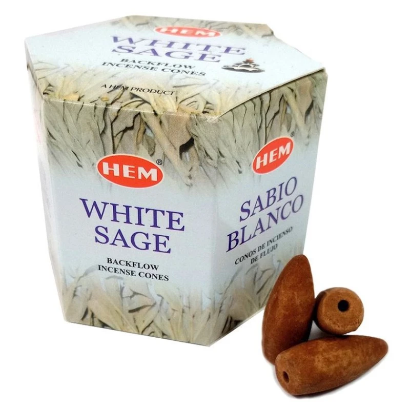 Konuslu ətirlər Hem White Sage Backflow Inense Cones 40 əd