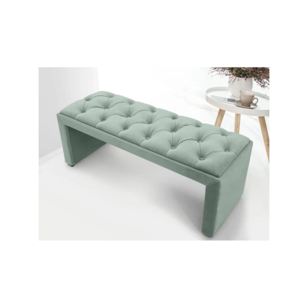 Скамейка 19, ткань, светло-зеленый, 40x35x80 см