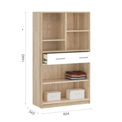 Сервант 3563_M3KomVitrWhson, 83.4x34.3x144 см, белый/коричневый Сервант 3563_M3KomVitrWhson, 83.4x34.3x144 см, белый/коричневый