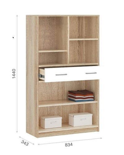 Servant 3563_M3KomVitrWhson, 83.4x34.3x144 sm, ağ/qəhvəyi