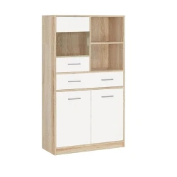 Сервант 3563_M3KomVitrWhson, 83.4x34.3x144 см, белый/коричневый Сервант 3563_M3KomVitrWhson, 83.4x34.3x144 см, белый/коричневый