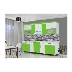 Кухонный гарнитур Dalğa, ламинат, белый/зеленый Кухонный гарнитур Dalğa, ламинат, белый/зеленый