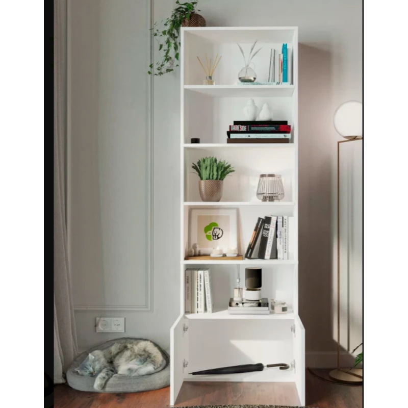 Шкаф книжный Berrie 12115571, ЛДСП, белый, 175x60x23 см