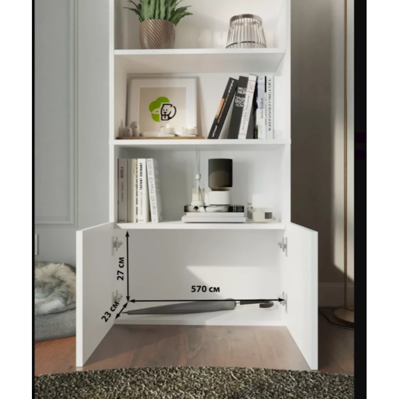 Шкаф книжный Berrie 12115571, ЛДСП, белый, 175x60x23 см