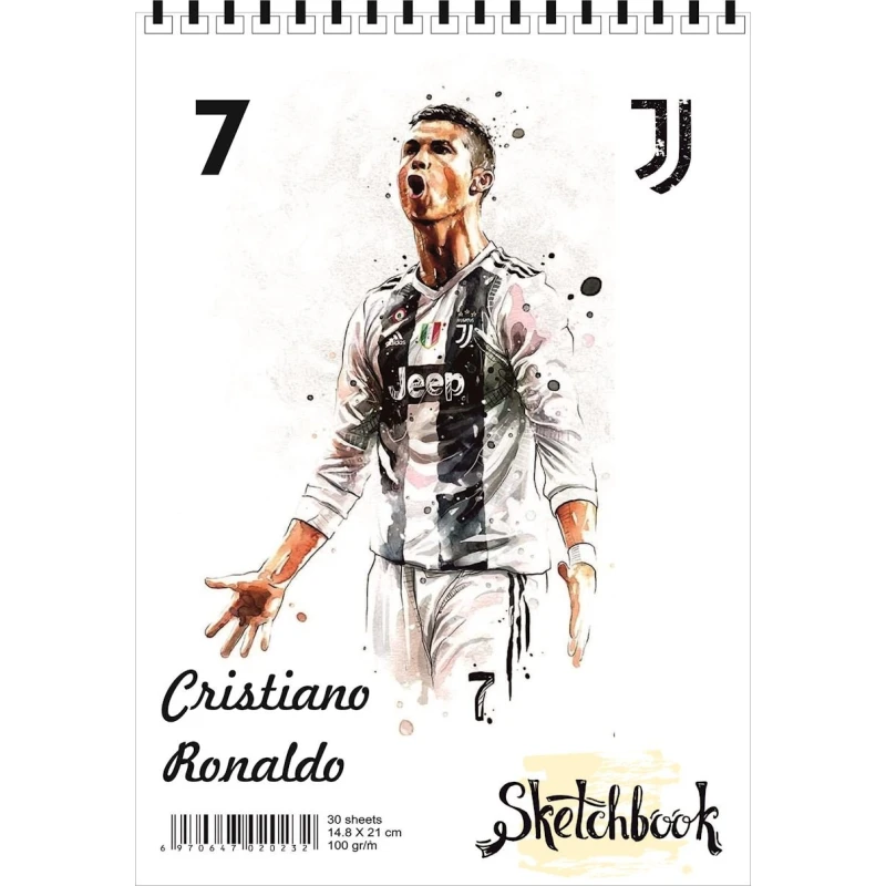 Блокнот Sketchbook Cristiano Ronaldo r06, A5, 30 листов Блокнот Sketchbook Cristiano Ronaldo r06, A5, 30 листов
