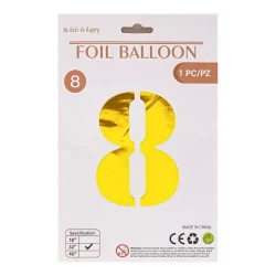 Folqa balon qızılı, 8 rəqəmi, 1 ədəd