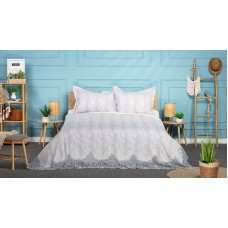 Yataq dəsti Pima Cotton 0000929, örtük 260х260 sm, yastıq üzlər 50х70 sm, iki nəfərlik, velür, boz