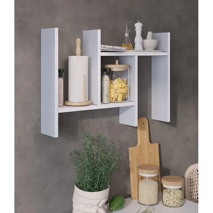 Полка настенная Art Mebel 46, ламинат, 45х67х13 см, белая