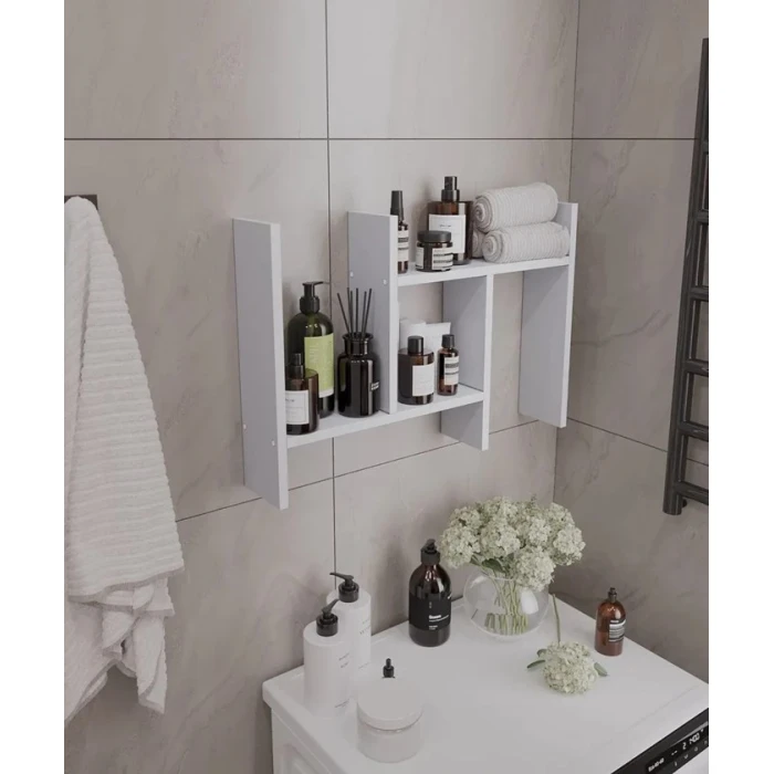 Полка настенная Art Mebel 46, ламинат, 45х67х13 см, белая