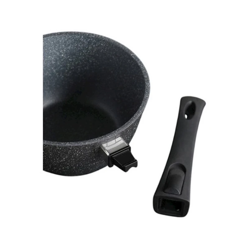 Набор посуды Мечта Гранит 1701, 3 шт, ковш 1.7 л, кастрюля 5 л, сковорода 26 см, алюминий, черный