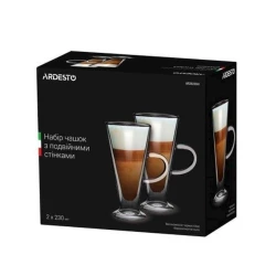 Набор чашек для латте Ardesto 2 шт, 230 мл, стекло, прозрачный