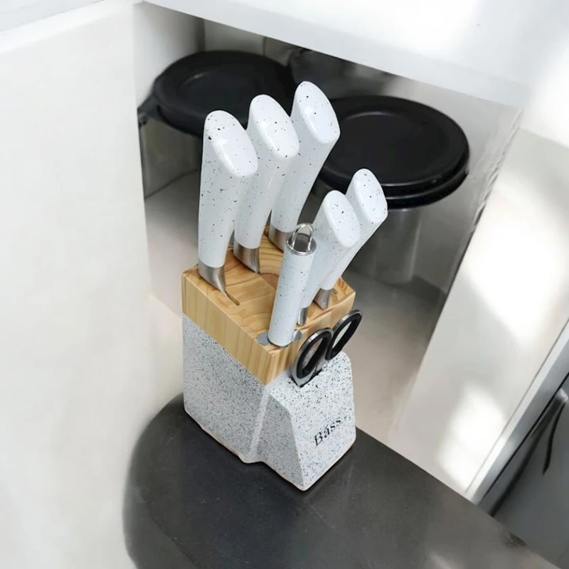 Bıçaq dəsti BTC-169, ağ, 7 parça