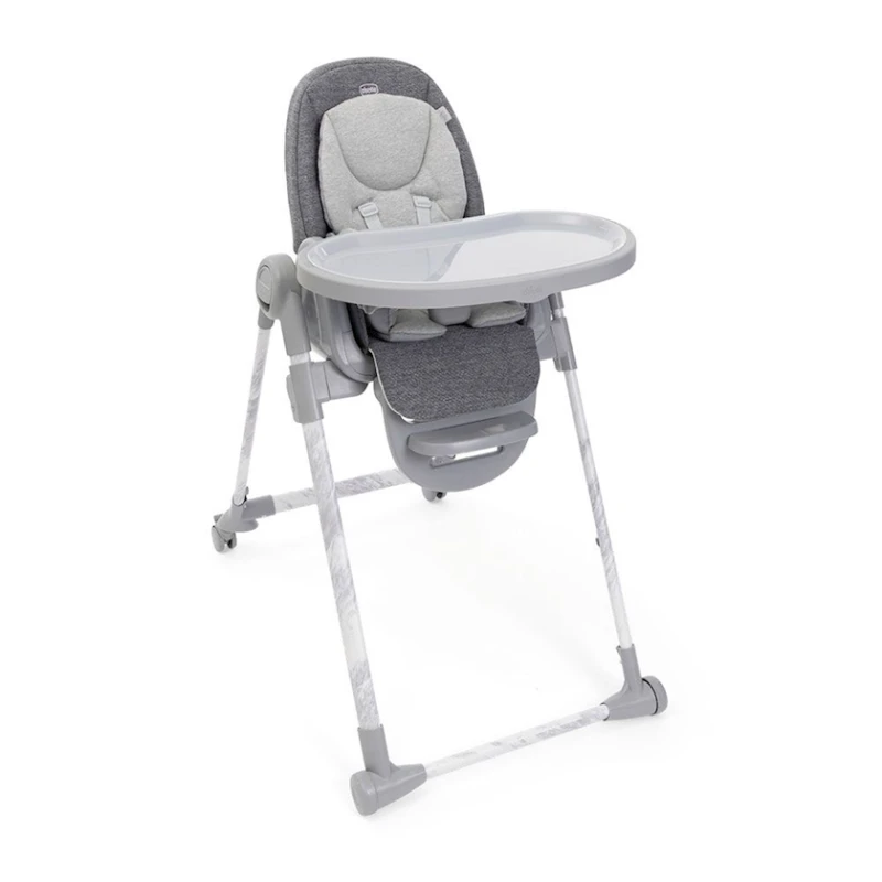 Стульчик для кормления Chicco Polly Armonia Carrara, серый