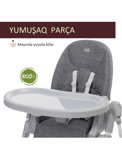 Uşaq yedizdirmə oturacağı Chicco Polly Armonia Carrara, boz