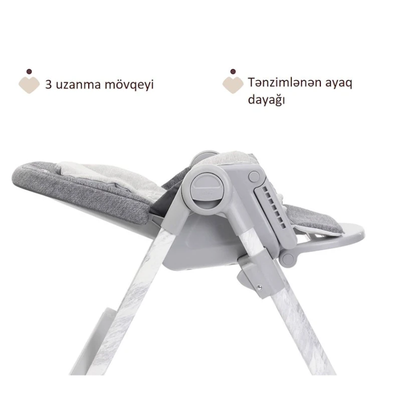 Стульчик для кормления Chicco Polly Armonia Carrara, серый