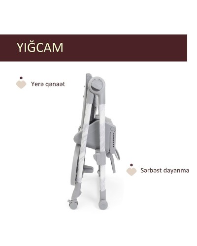 Uşaq yedizdirmə oturacağı Chicco Polly Armonia Carrara, boz