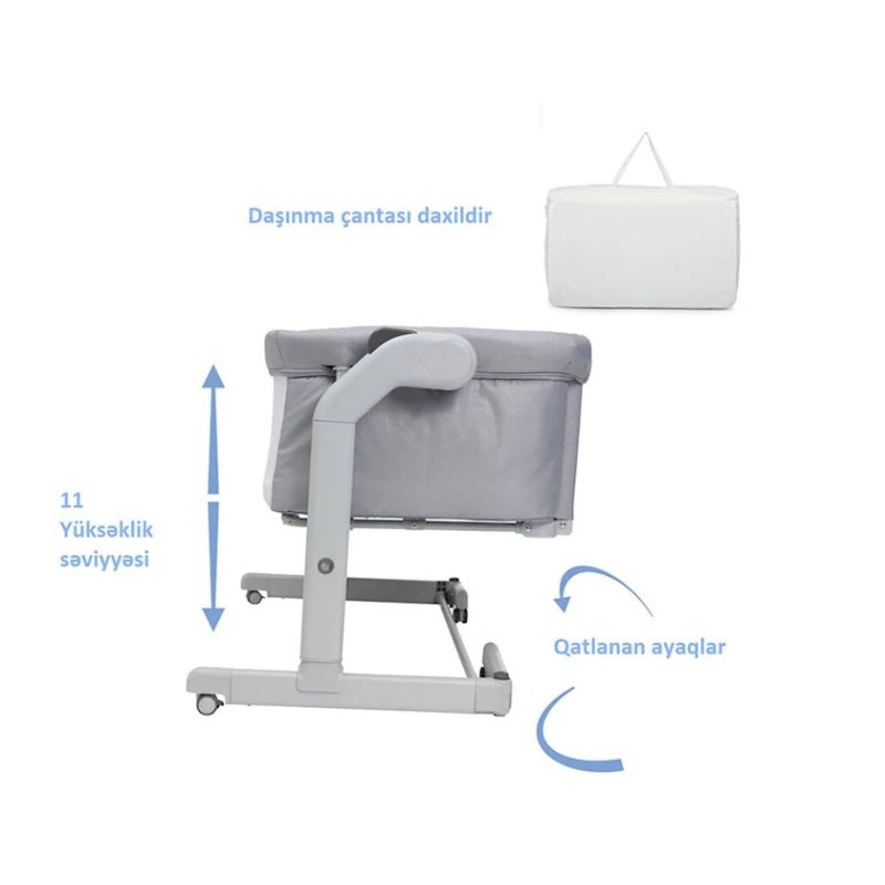 Колыбель Chicco Next2Me Magic Evo Серая Колыбель Chicco Next2Me Magic Evo Серая