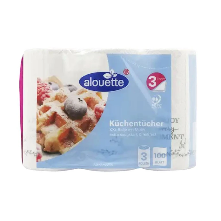 Kağız dəsmalları dəsti Alouette, 3 rulon Kağız dəsmalları dəsti Alouette, 3 rulon