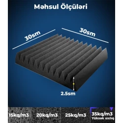 Akustik panellər Liyu UCBQ-2.5 30x2.5 sm, 52 əd.