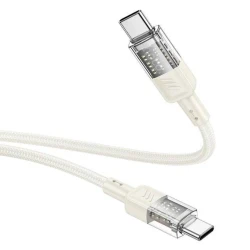 Кабель USB Hoco U129 Type-C to Type-C, 3 A, 1.2 м, бежевый