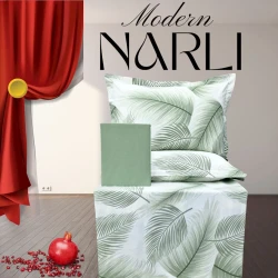 Yataq dəsti Nar-Lı-001048, mələfə 240x260 sm, yorğan üzü 200x220 sm, yastıq üzləri 2 əd x 50x70 sm, ikinəfərlik, pambıq, rəngbərəng