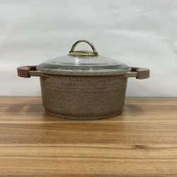 Кастрюля Canali, чугун/гранит, коричневая, 20 см