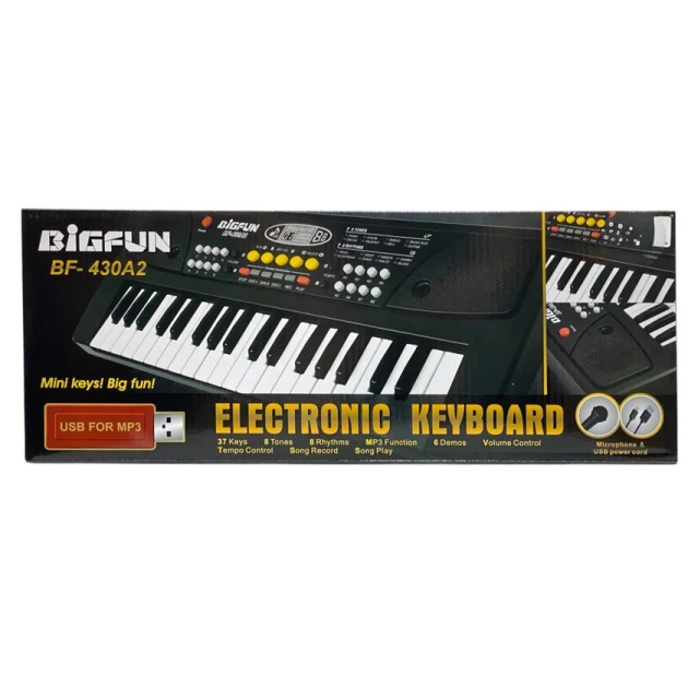 Синтезатор BigFun BF-430A2 FF00215, с микрофоном, черный