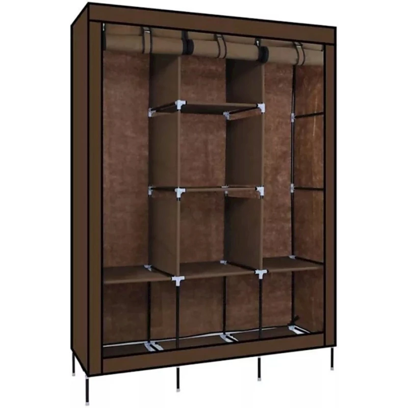 Портативный тканевый шкаф для одежды 88130, коричневый, ткань Портативный тканевый шкаф для одежды 88130, коричневый, ткань