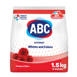 Стиральный порошок ABC Automat White & Color Rose Passion, белое и цветное белье, автомат, 1.5 кг