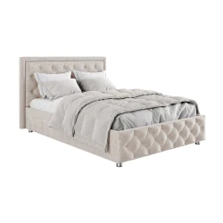 Полутороспальная кровать Art_ikili_yataq 27, ламинат, бежевая, 200x160x120 см