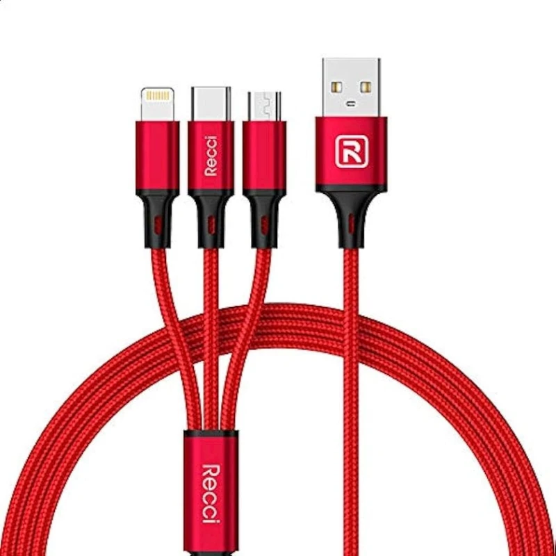 Paylayıcı kabel Recci RCS-D120 1.2 m Red Paylayıcı kabel Recci RCS-D120 1.2 m Red