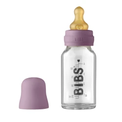 Бутылочка для кормления BIBS Baby Bottle Complete Set 0+ месяцев, 110 мл, стекло/латекс, фиолетовая