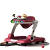 Детская коляска - xodunuk 009-2, музыкальная, игровая панель, светящаяся, складная azr5411, красно-белая, 6-14 месяцев