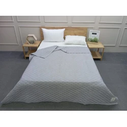 Плед-покрывало Hanzade SHA-00006386, сатин, серый, двуспальный, 220x230 см