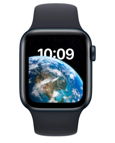 Ağıllı saat Apple Watch SE GPS 44mm Midnight Aluminium Case with Midnight Sport Band - S/M (MRE73QR/A)