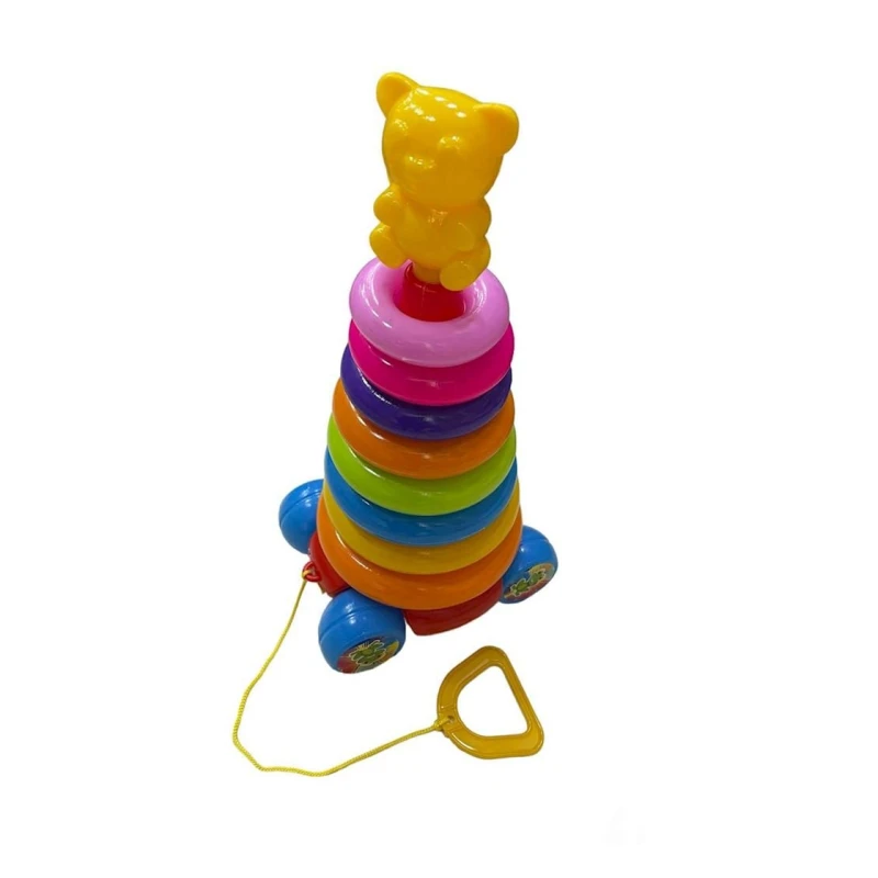 Пирамидка 12342, 12+ мес, 8 колец, на колесиках