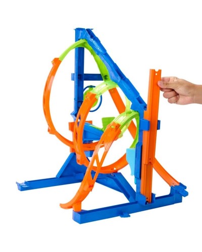 Oyun dəsti Hot Wheels Action Corkscrew Twist HMX41 Nəhəng dövrə. Dəli toqquşmalar, 6+ yaş