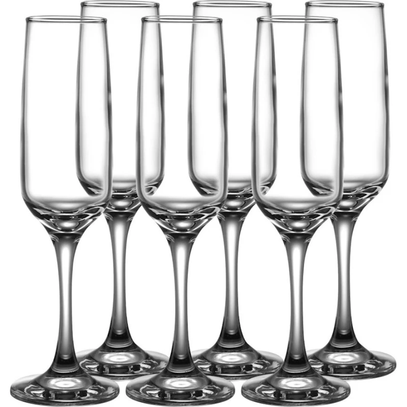 Набор бокалов для шампанского Pasabahce Isabella, 6 шт, 22.2 см, 200 мл, стекло, прозрачный Набор бокалов для шампанского Pasabahce Isabella, 6 шт, 22.2 см, 200 мл, стекло, прозрачный