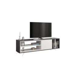 Тумба под ТВ Ev Plus 12115876, ЛДСП, антрацит/белый, 180x35x45 см