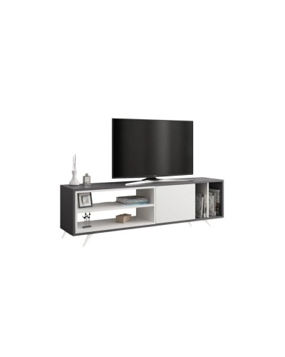 TV üçün tumba Ev Plus 12115876, LDSP, antrasit/ağ, 180x35x45 sm