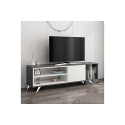 Тумба под ТВ Ev Plus 12115876, ЛДСП, антрацит/белый, 180x35x45 см