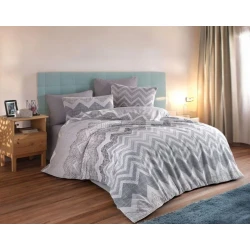 Комплект постельного белья Luxe Cotton Lu-xe-000213, пододеяльник 200x220 см, простыня 220x240 см, наволочки 2 шт x 50x70 см, двуспальный, хлопок, серый