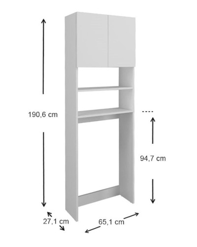 Stellaj 12115642, LDSP, ağ, 190x65x27 sm