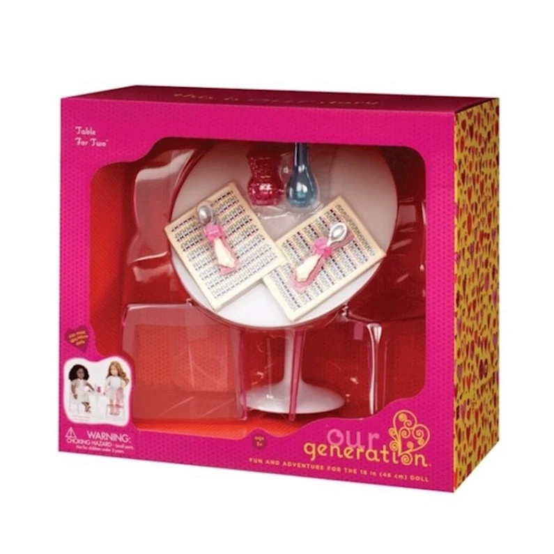 Набор мебели Our Generation Стол и стулья BD37268Z, пластик/текстиль, 3+, розовый