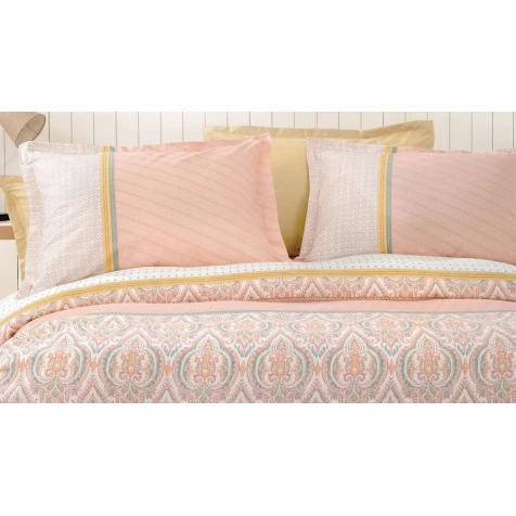 Комплект постельного белья Yataş Macbeth пододеяльник 160x220, простыня 180x240, наволочки 50x70, односпальный, розовый