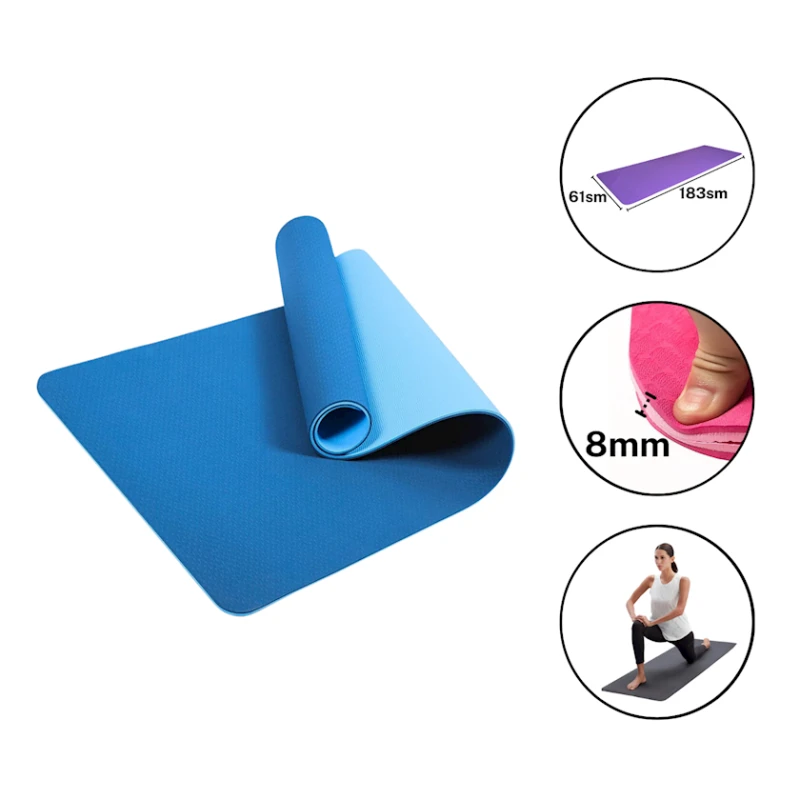 Yoqa üçün xalça Eco Friend 2226/2, 8 mm, mavi Yoqa üçün xalça Eco Friend 2226/2, 8 mm, mavi