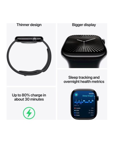 Ağıllı saat Apple Watch Series 10 GPS 42mm Silver Aluminium Case with Denim Sport Band - S/M (Rəsmi zəmanət)