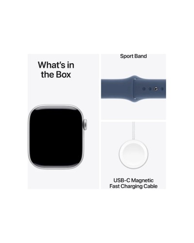 Ağıllı saat Apple Watch Series 10 GPS 42mm Silver Aluminium Case with Denim Sport Band - S/M (Rəsmi zəmanət)
