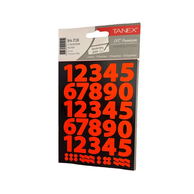 Набор наклеек Tanex STC-556 Fluorescent Red, 23 мм, 2 листа Набор наклеек Tanex STC-556 Fluorescent Red, 23 мм, 2 листа